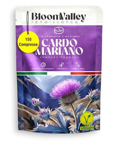 Cardo Mariano, Carciofo e Tarassaco - 150 Compresse | Cardo Mariano | Integratore per Detox Fegato, Cardo Mariano Fegato, Titolato 80% Silimarina, Detox Fegato, Depurazione, Digestione | Vegan
