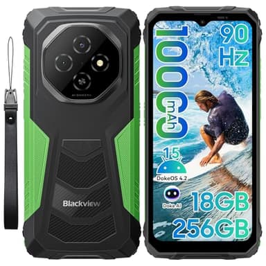 Blackview Fort 1 Rugged Smartphone Android 15, Batteria 10000mAh Telefono Indistruttibile,18GB+256GB/2TB TF Celluare Antiurto, 6.56" HD+, 90Hz, NFC/OTG/Fingerprint/GPS/2 Anni Garanzia