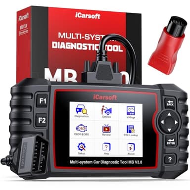 iCarsoft MB V3.0 (Versione Migliorata) OBD2 Auto Diagnostica per Ben.z/Sprinter/Smart, Diagnosi Auto in Italiano per Tutti i Sistemi, 35 Funzioni di Ripristino, Auto VIN, con Adattatore Ben.z a 38 Pin