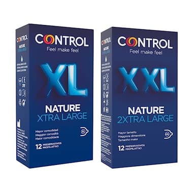 Control Kit Prova La Tua Taglia Cofanetto Composto da 1 Confezione di 12 Preservativi XL e 12 Preservativi XXL, 24 Profilattici
