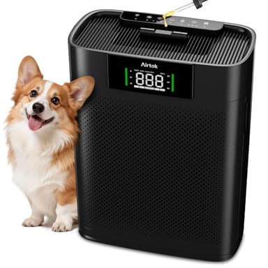 AIRTOK Purificatore d'Aria con Monitoraggio della qualità dell'aria PM 2.5, modalità Sleep, Aromaterapia, per Casa 1300 Ft², Filtro HEPA Rimuove 99,97% di Allergeni Fumo Polvere Polline di Pet Odore