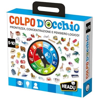 HEADU - Colpo d’Occhio - Prontezza, Concentrazione e Pensiero Logico | Gioco da Tavolo Bambini 5 6 7 8 9 10 Anni, Gioco Educativo Divertente e Didattico, Regalo Bambino Regalo Bambina, Giochi Autismo