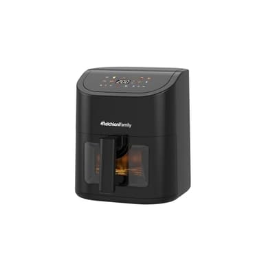Melchioni Family | Friggitrice ad Aria Emma 5L, 8 Programmi, Display Touch, 1600W, Temperatura 50-200°C, Antiaderente, Compatta e Controllo Visivo