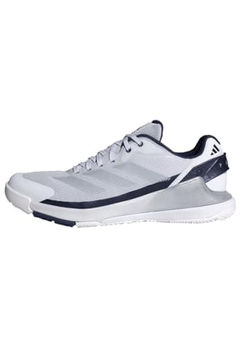 adidas Uomo Crazyquick Lightstrike Padel Shoes, Ftwr White/Silver Met./Dark Blue, 43 1/3 EU