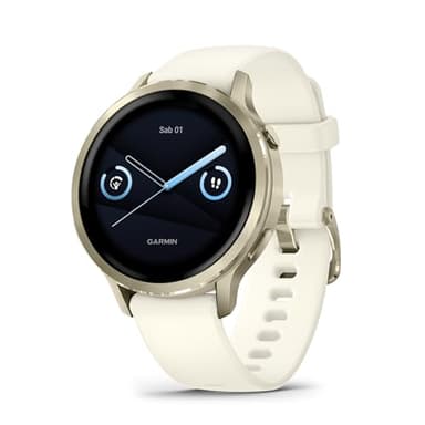 Garmin Venu 4, 41mm, Smartwatch per il fitness, Display AMOLED 1,2", Speaker e Microfono, Comandi Vocali, GPS Multi-band, Torcia, 80+ App per lo Sport, Autonomia 10 giorni, Beige & Lunar Gold
