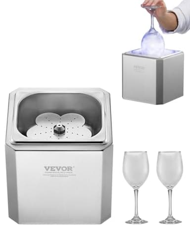 VEVOR Raffreddatore per Bicchieri Istantaneo, Congelatore per Bicchieri da Birra a CO₂, 8-10 Secondi/Tazza con Luce LED, per Vino, Cocktail, Champagne, Succhi, per Bar, Ristorante, Cucina Domestica