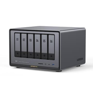 UGREEN NASync DXP6800 Pro, NAS desktop a 6 bay, CPU Intel i5 1235u 10-Core, RAM DDR5 da 8 GB, SSD integrato da 128 GB, 2 * 10 GbE, 2 * slot M.2 NVMe, HDMI 8K, 2 * TBT4 (senza disco)
