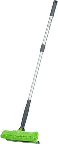 Amazon Basics Lavavetri estensibile con testa rotante a 180° e asta telescopica da 66-96,5 cm, ideale per la pulizia di finestre, specchi, piastrelle, Verde