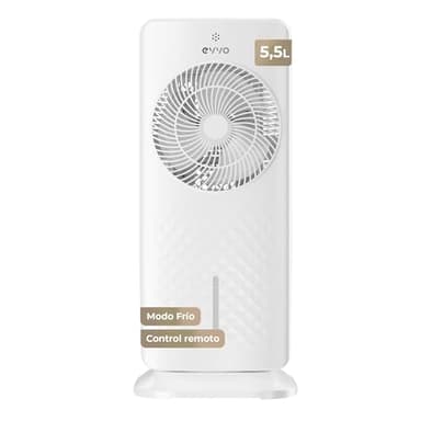 EVVO AC750 Ventilatore evaporativo - Climatizzatore portatile ad aria fredda senza installazione con acqua e ghiaccio, 3 velocità, 2 modalità, funzione fredda, oscillazione, timer 12 ore e telecomando