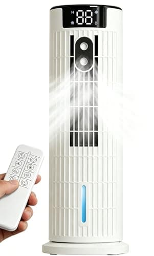 Condizionatore Portatile | Controllo doppio telecomando e touch | 3 in 1 raffreddamento con umidificazione | Serbatoio da 800ml | Vento forte fino a 7,5 m/s | Silenzioso ed efficiente