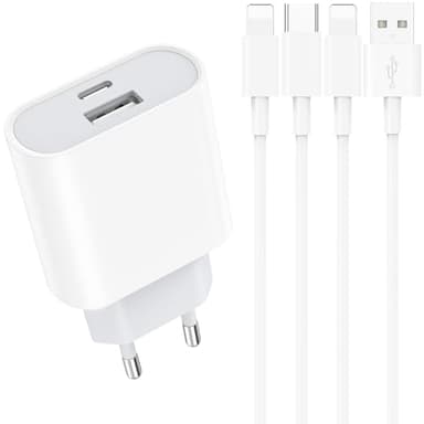 Caricatore for iPhone - 20W USB C Caricabatterie con 2M Cavo Compatible for iPhone 14 13 12 11 Pro MAX Plus Mini XS XR X SE 8 7 6S 5S USBC Rapido Spina Tipo C Veloce Testa Ricarica Rapida Piarhlie