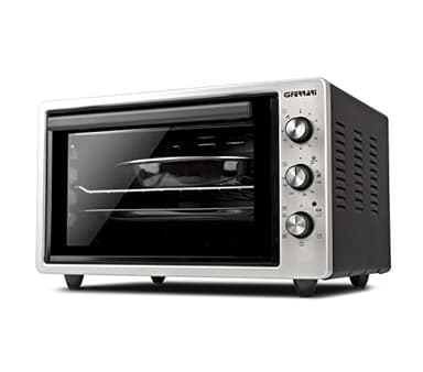 G3 Ferrari G10152 'Rostò 37 Forno Elettrico Ventilato, Raggiunge fino a 300° C, 37 Litri, Vetro doppio,1500W, Timer 90 min, Termostato regolabile, Luce interna, Accessori inclusi, Argento/Nero
