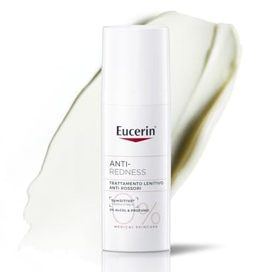 Eucerin ANTI-REDNESS Trattamento Lenitivo Crema viso giorno e notte 50 ml, Crema couperose viso intensiva anti-rossori, Pelle sensibile e con rosacea, Senza alcol o profumo, Non comedogenico