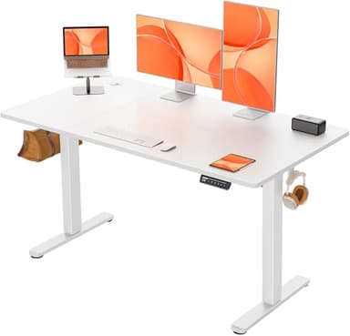 ErGear Scrivania Regolabile in Altezza per Ufficio e Computer 140 x 70 cm, Con Pannello Intelligente a 4 Memorie e Piano Assemblato