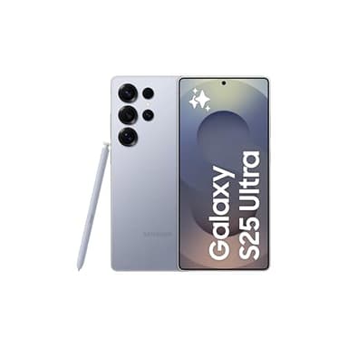 Samsung Galaxy S25 Ultra AI Telefono, 512 GB di archiviazione, 12 GB di RAM, Titanio Argento Blu, Smartphone Android, fotocamera da 200 MP, pennino S, batteria a lunga durata (versione BAE)