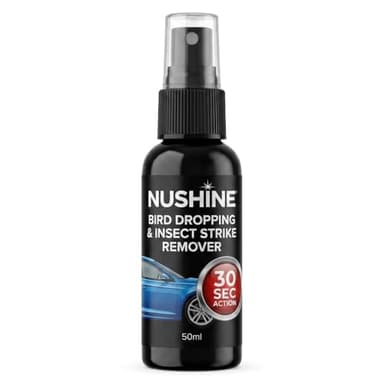Nushine, spray per rimozione escrementi di uccelli e insetti, 50 ml (formula eco-compatibile)