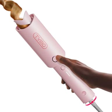 TYMO CURLPRO Arricciacapelli Automatico per Grandi Ricci -Ferro Capelli Rotante Automatico 32mm, 160-210℃, Anti-scottatura Beach Waves Piastra Boccoli per Capelli, 500M Ioni Negativi, Rosa