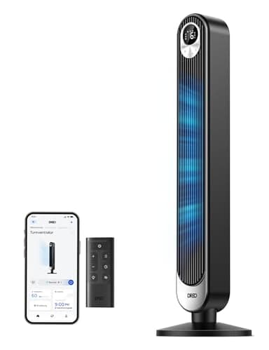Dreo Ventilatore a Torre Smart 106cm, Potente 8,53m/s, Ventilatori a Colonna Silenzioso con Telecomando, 9 Velocità, 4 Modalità, Oscillazione a 90°, Timer da 12H, Compatibile con Alexa