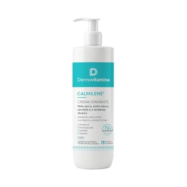 Dermovitamina Calmilene Crema Idratante 500 ml - Crema Corpo ad Azione Prolungata, Nutriente, Liporestitutiva ed Emolliente - Con Vitamina E e Ceramidi - Indicata per Adulti e Bambini