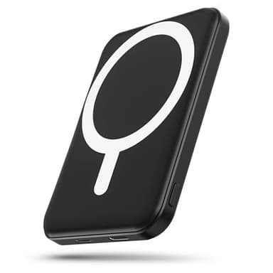Podoru Powerbank per Mag-safe, 5000mAh Power Bank Wireless Ricarica Rapida Power Bank Magnetico con Type-C/Lighting Caricatore Portatile per iPhone 17/16/15/14/13/12 Tutto Series-Nero