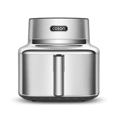 Cosori Iconic Single Friggitrice ad Aria 6,2 Litri, Intelligente in Acciaio Inossidabile, Rivestimento Ceramico Senza PFAS, Garanzia Limitata di 5 Anni, Motore DC, 5 Velocità della Ventola Automatica
