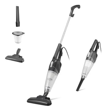 Amazon Basics Scopa Elettrica con Filo, Multifunzione 2-in-1, Motore ECO, Filtro Sostituibile, Ultra Leggera, Nero