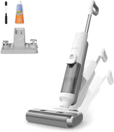 Proscenic F10 Ultra+ Aspirapolvere senza fili Lavapavimenti 3-in-1, per Solidi e Liquidi da 60 Minuti, Aspirapolvere Leggero per Solidi e Liquidi 1,3L, Autopulente, pulizia di Angoli e Bordi