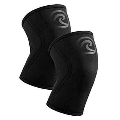 Rehband Ginocchiera Powerlifting & Cross Fit, 5mm di neoprene, Diverse Colori e Taglie, Unisex, Colore:Carbon/Nero - 1 Paio, Misura:L