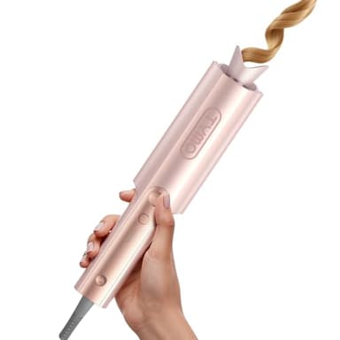 Arricciacapelli Automatico Professionale - Ferro Arricciacapelli Automatico per Grandi Ricci 25mm TYMO Curlpro Plus Beach Waves Piastra Boccoli per Lunghi Capelli Hair Curler Anti-Scaldatura Oro Rosa