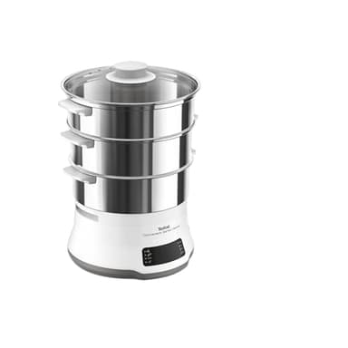 Tefal VC502D10 Convenient Deluxe Vaporiera elettrica, 8 Programmi, Touch screen, 3 Livelli, Acciaio Inox