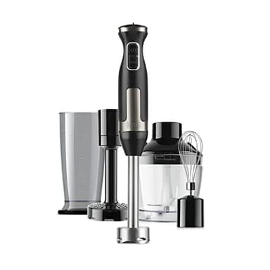 Black+Decker Frullatore a Immersione 1500 W con 20 Velocità e Turbo – Frullatore Elettrico con Lame in Acciaio Inox, Tritaghiaccio, Anti‑Schizzi e Accessori