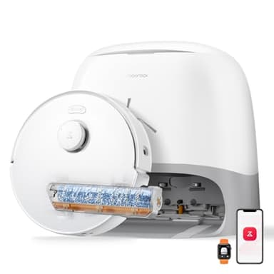 roborock Qrevo Curv 2 Flow Robot Aspirapolvere Lavapavimenti, 270mm Autopulizia Rullo, 20.000Pa, Protezione Rullo per Tappeti Asciutti, Stazione Multifunzionale, Videochiamata, Hello Rocky