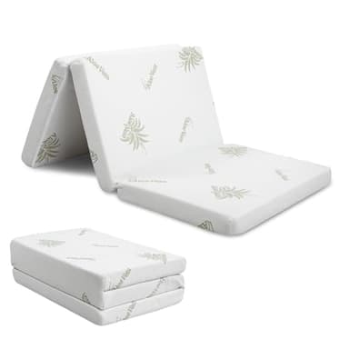 DOLCI SOGNI Materasso Lettino da Campeggio 60x120 Spessore 5 cm, OEKO-TEX® e CertiPUR™ Materassino Pieghevole per Culla da Viaggio, Fodera Aloe Vera, Materasso Lettino 60x120 per Lettino Portatile