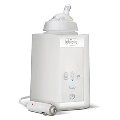Chicco Scaldabiberon Portatile da Viaggio e Scalda Pappa con 3 Programmi e Spegnimento Automatico, Scalda in Modo Graduale, Anche per Vasetti e Latte Materno, Mantiene il Calore, 220W, Bianco, 1 Pezzo