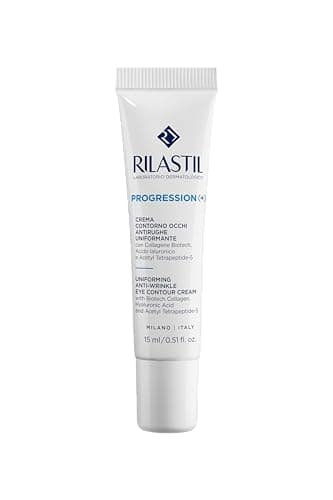 Rilastil Progression (+) - Crema Contorno Occhi Anti-Rughe Uniformante con Collagene Biotech e Acido Ialuronico, 15ml