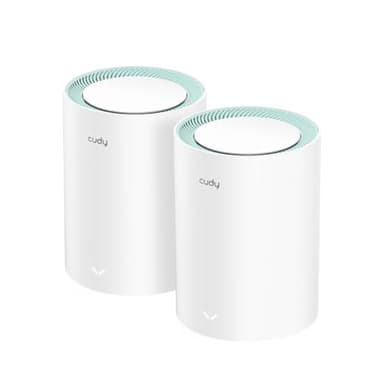 Sistema Wi-Fi mesh Cudy Dual Band AX1500 WiFi 6, sostituisce router ed estensori, copre fino a 170 m², 3 porte Gigabit per unità, supporta backhaul Ethernet, confezione da 2 M1500