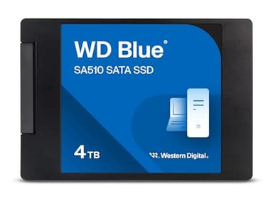 WD Blue SA510 4TB SSD Interno, 2.5" SATA SSD, fino a 560 MB/s, Include Acronis True Image per WD, clonazione e migrazione del disco, backup completo e ripristino rapido, protezione da ransomware