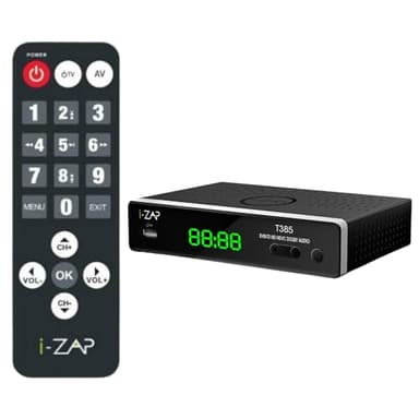 Decoder Digitale Terrestre 2026 - iZAP Decoder DVB-T2, HD 1080P HEVC Main 10 Bit, HDMI CEC TV | Uscita HDMI/AV e USB Multimediale, Telecomando incluso