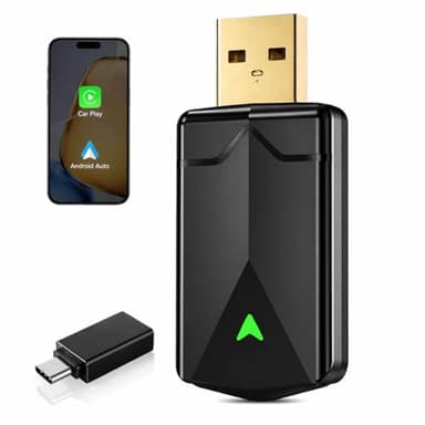 ZOUHOE Adattatore CarPlay Wireless – Adattatore Android Auto Wireless, Wi-Fi 5,8GHz Plug & Play, Mini e Stabile, iOS 10+/Android 10+, Connessione Automatica Rapida per Auto dal 2016 in poi (1Pezzi)