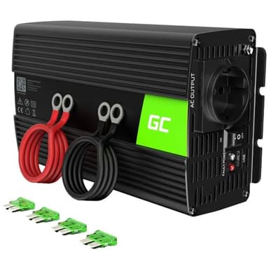 Green Cell 1000W/2000W 12V 220V/230V Onda Pura Inverter Invertitore di Tensione Fotovoltaico DC AC per Camper Auto Convertitore di Potenza, Trasformatore sinusoidale Pura Porta USB per Batteria Auto