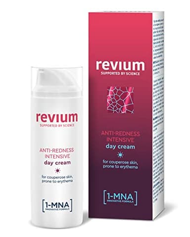 Revium Rosacea, crema antirossore dall'azione intensa, per cute soggetta a eritemi, con protezione UVA e UVB, molecole 1-MNA, estratto di alga rossa Corallina Officinalis e frutto di acerola