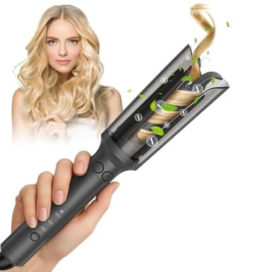 Souvik Arricciacapelli Automatico, Professionale Ferro Arricciacapelli 23mm con 3 Temperature, Anti-Scottatura Promemoria intelligente, Anti-Groviglio Curling Iron per Ricci Perfetti