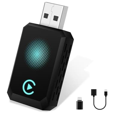 Letitwell CarPlay Wireless Adapter 2025 Upgrade Dongle Converte Cablato a Wireless per iPhone, USB C/A Plug and Play Adattatore Compatibile con iPhone iOS 10+ e Auto con CarPlay