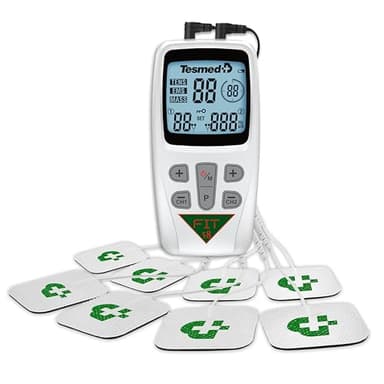 TESMED Fit 5.8 – Elettrostimolatore Muscolare 3 in 1 (EMS, TENS, Massaggio), 22 Programmi (6 Personalizzabili), per Applicazioni su Dolori Localizzati e Stimolazione di Addominali, Glutei, Pettorali