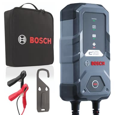 Bosch C10 Caricabatterie per Auto - 12 V / 3,5 A, con Carica di Mantenimento - Per Batterie al Piombo-Acido, AGM, GEL, EFB e SLI da 12 V