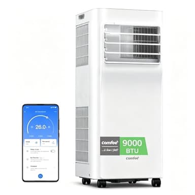 COMFEE' Condizionatore Portatile 9000 BTU/H, Breezy Cool Pro 2.6, Controllo WiFi, 3-in-1 Climatizzatore Portatile, Ventilatore, Raffreddamento, Deumidificazione, 24H Timer