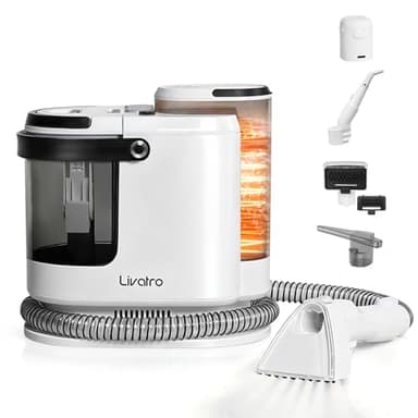 Livatro Lavatappeti e Divani Lava e Asciuga, 1700W Pulitore a Vapore per Divani, 15KPa Lava Tappezzeria, Pulisci Divani a Vapore, Serbatoio da 1,6 L, per Pulito, Mobili Imbottiti, Sofà, Auto