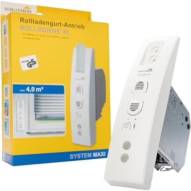 Schellenberg Avvolgitore elettrico per tapparelle RolloDrive 45, superficie della tapparella fino a 4 m², larghezza del nastro 23 mm, forza di trazione 7 kg, con timer automatico e alimentazione