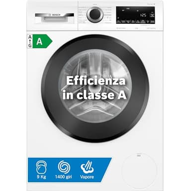 Bosch WGG244Z0IT Serie 6, Lavatrice a carica frontale, capacità 9 kg, 1400 rpm, Iron Assist: riduce le pieghe fino al 50%, sistema Anti macchia, Bianco, 60 cm