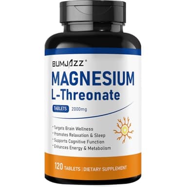 Compresse di L-treonato di magnesio 2000 mg, 120 unità - Supporta le funzioni cognitive, la memoria, la lucidità mentale, il sonno, il rilassamento muscolare e il benessere generale